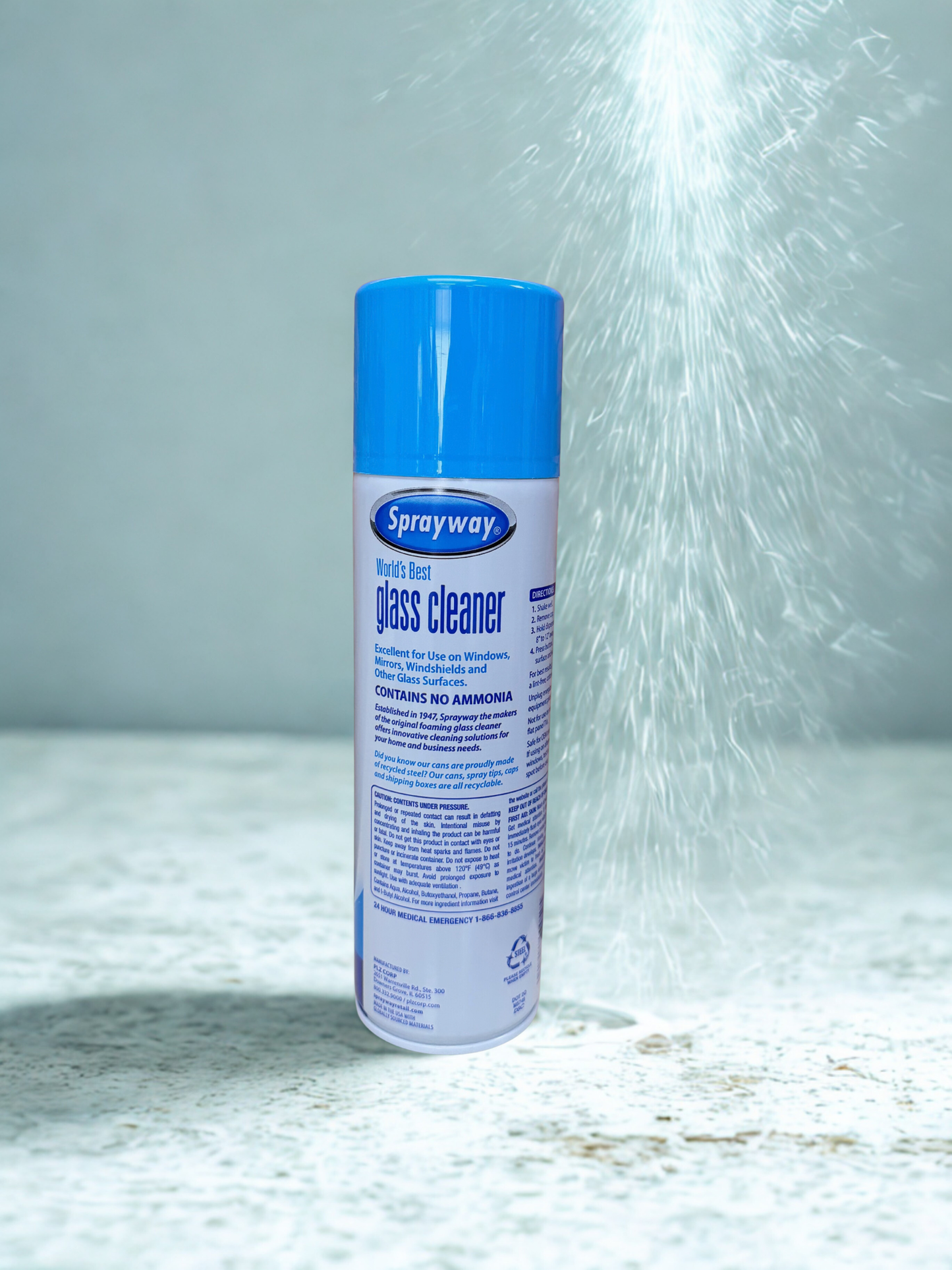 Glass Cleaner Sprayway Foaming Action Ammonia Free 19 oz.